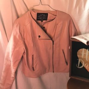 Rose pink biker jacket